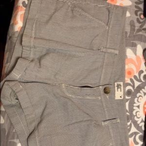 Navy and white striped American eagle shorts